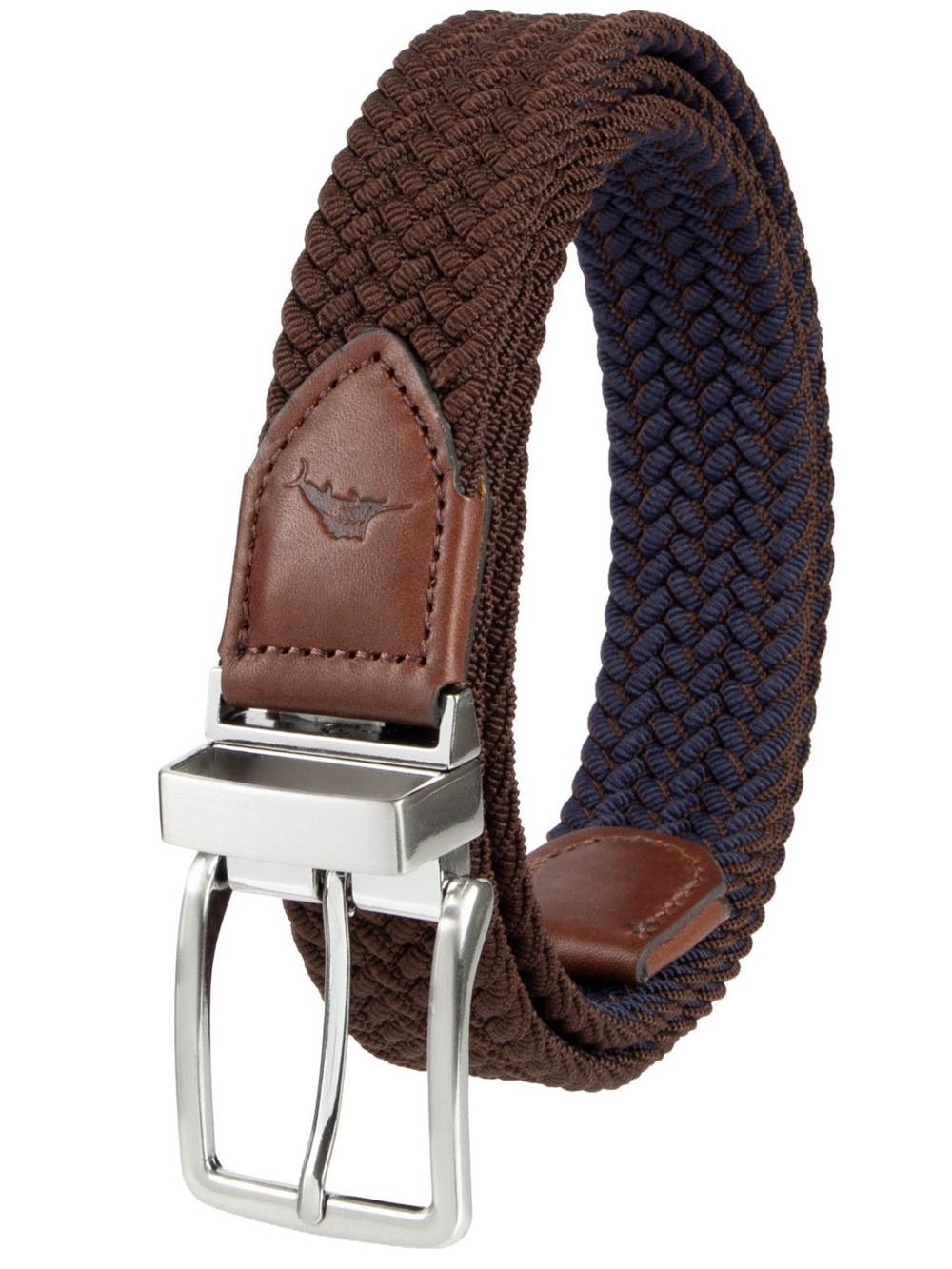 Tommy Bahama Men's Brown/Blue Woven Stretch Reversible Belt Size L/XL NEW in Box